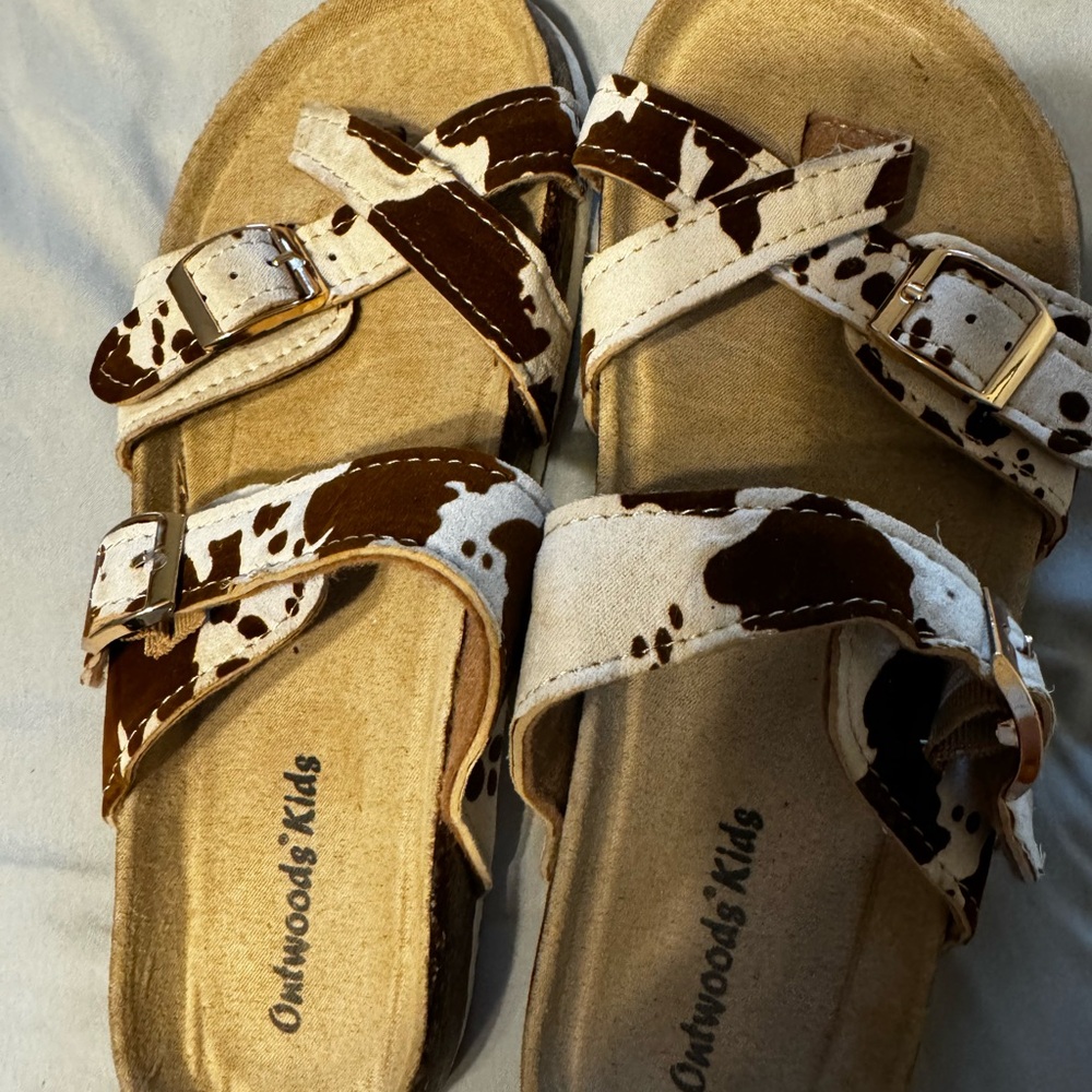 Brown and White Sandals